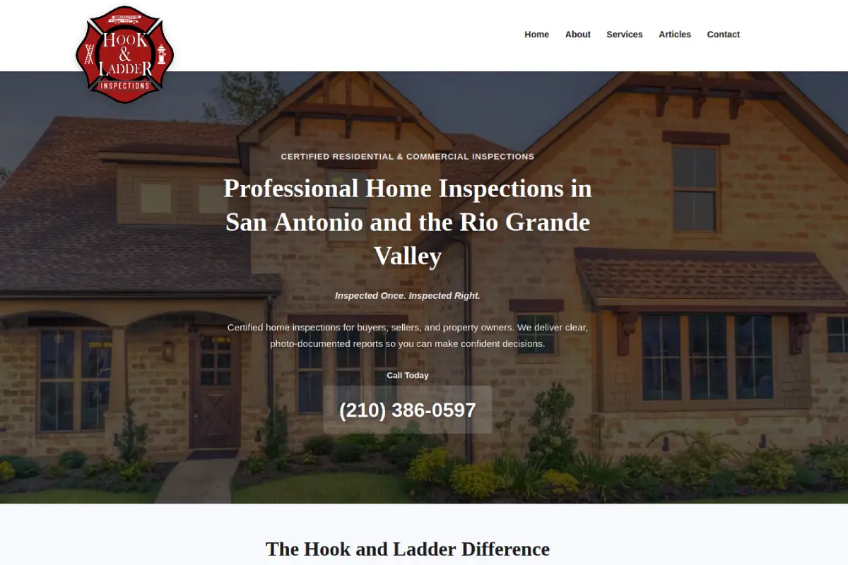 Hook & Ladder Home Inspections website