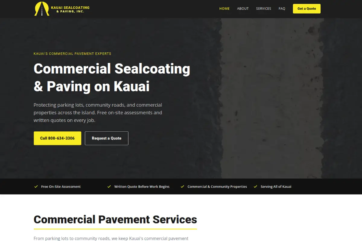 Kauai Seal Coat and Paving website